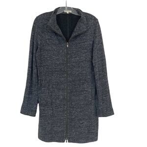 Eileen Fisher Heathered Gray Full Zip Cardigan Sz S